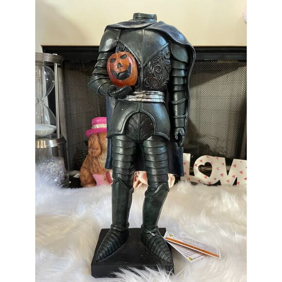 Halloween 15" Sleepy Hollow Headless Horseman Soldier Knight LED Light Up Statue - Picture 2 of 5